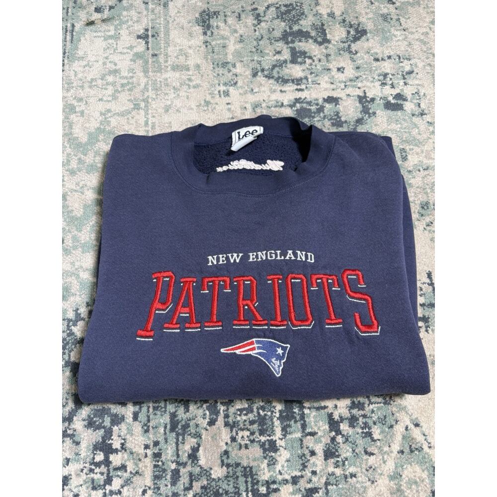 VTG 90s Lee Sport New England Patriots Crewneck Sweatshirt Mens XL Embroider USA